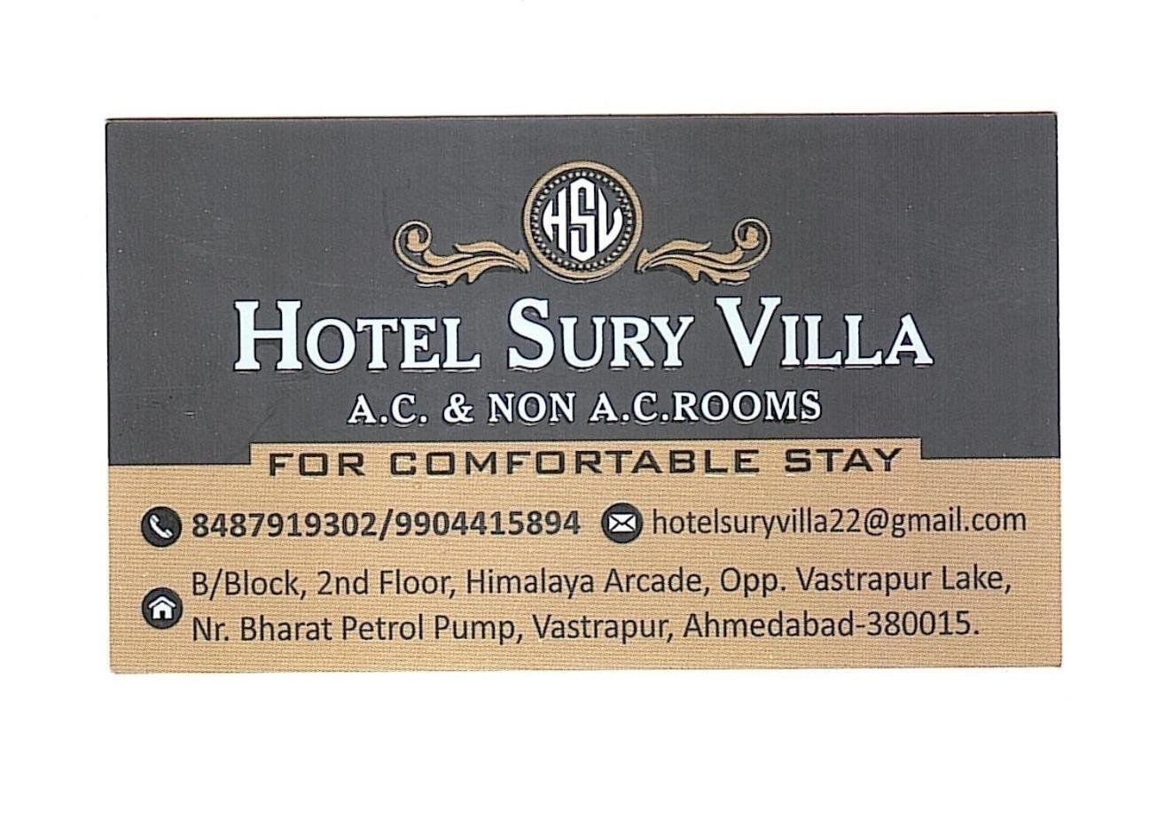 Hotel Sury Villa Ahmedabad Luaran gambar